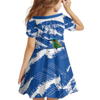 El Salvador Football Custom Family Matching Off The Shoulder Long Sleeve Dress and Hawaiian Shirt La Selecta Torogoz Grunge Style - Wonder Print Shop