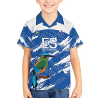 El Salvador Football Custom Family Matching Off Shoulder Maxi Dress and Hawaiian Shirt La Selecta Torogoz Grunge Style - Wonder Print Shop