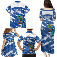 El Salvador Football Custom Family Matching Puletasi and Hawaiian Shirt La Selecta Torogoz Grunge Style - Wonder Print Shop