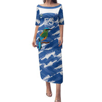 El Salvador Football Custom Family Matching Puletasi and Hawaiian Shirt La Selecta Torogoz Grunge Style - Wonder Print Shop