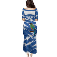 El Salvador Football Custom Family Matching Puletasi and Hawaiian Shirt La Selecta Torogoz Grunge Style - Wonder Print Shop