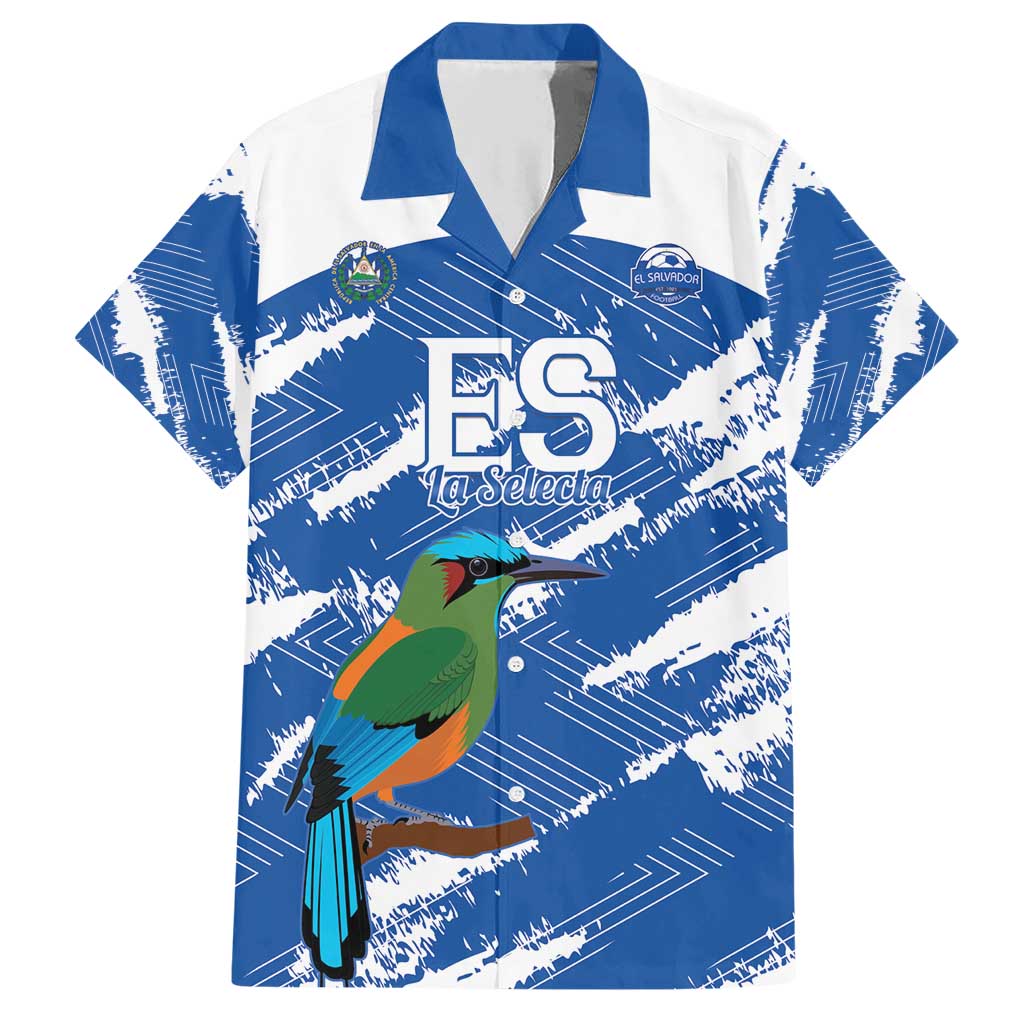 El Salvador Football Custom Family Matching Short Sleeve Bodycon Dress and Hawaiian Shirt La Selecta Torogoz Grunge Style - Wonder Print Shop