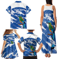 El Salvador Football Custom Family Matching Tank Maxi Dress and Hawaiian Shirt La Selecta Torogoz Grunge Style - Wonder Print Shop