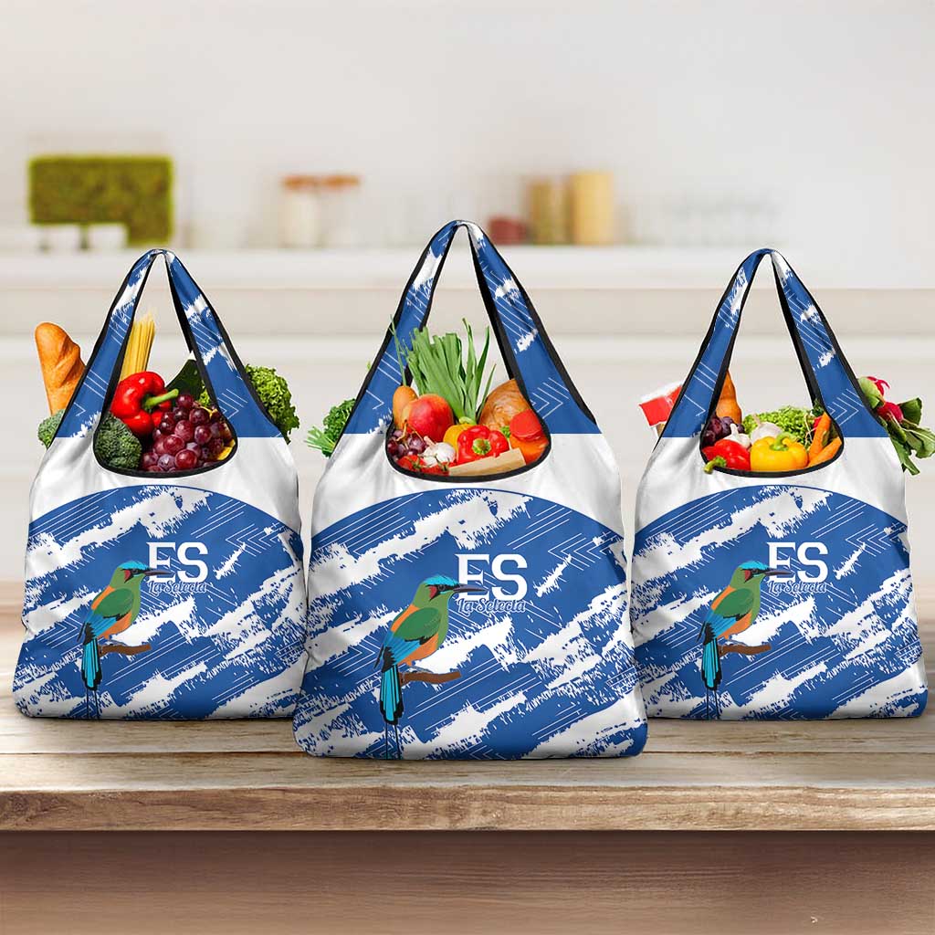 El Salvador Football Grocery Bag La Selecta Torogoz Grunge Style - Wonder Print Shop
