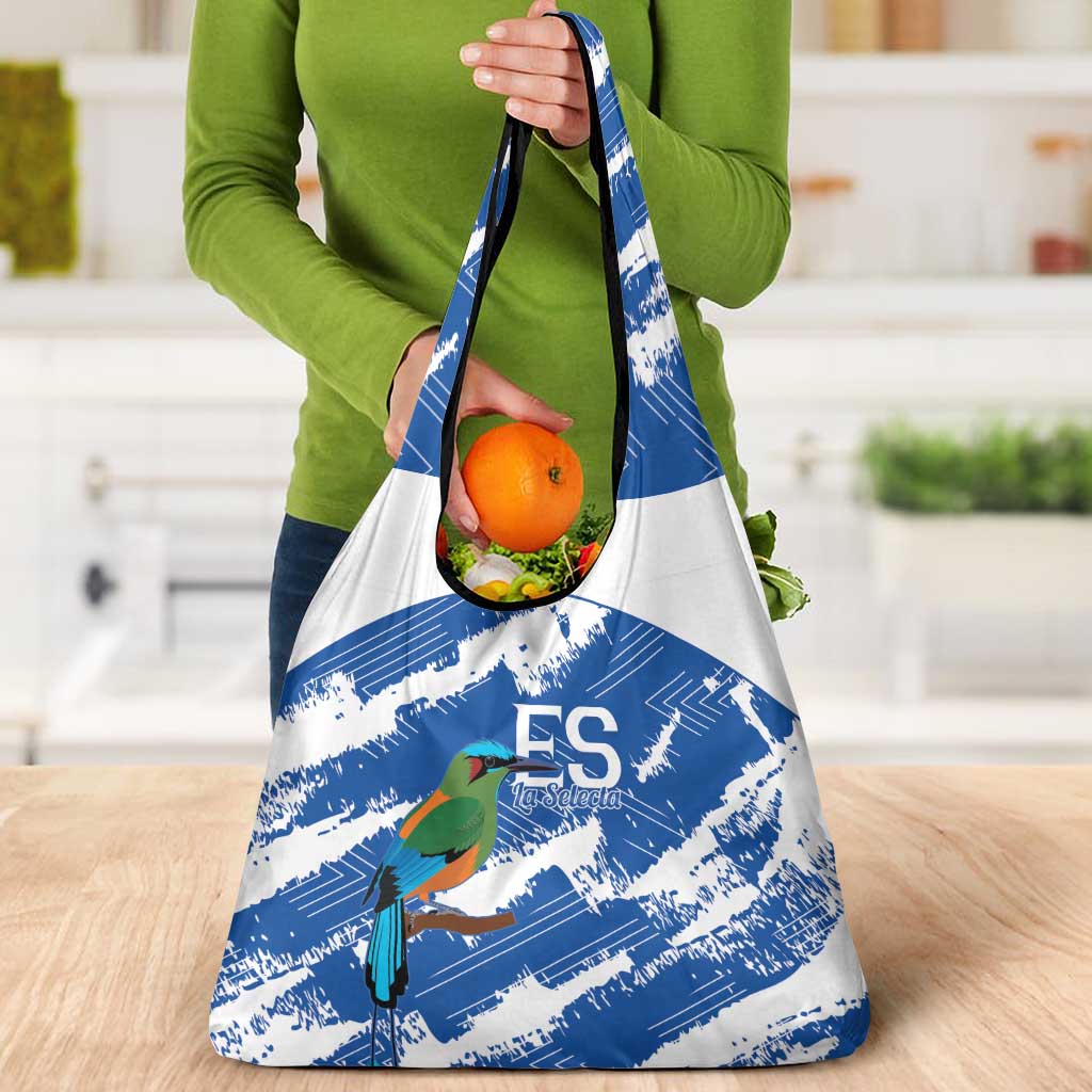 El Salvador Football Grocery Bag La Selecta Torogoz Grunge Style - Wonder Print Shop
