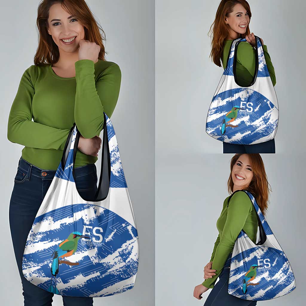 El Salvador Football Grocery Bag La Selecta Torogoz Grunge Style - Wonder Print Shop