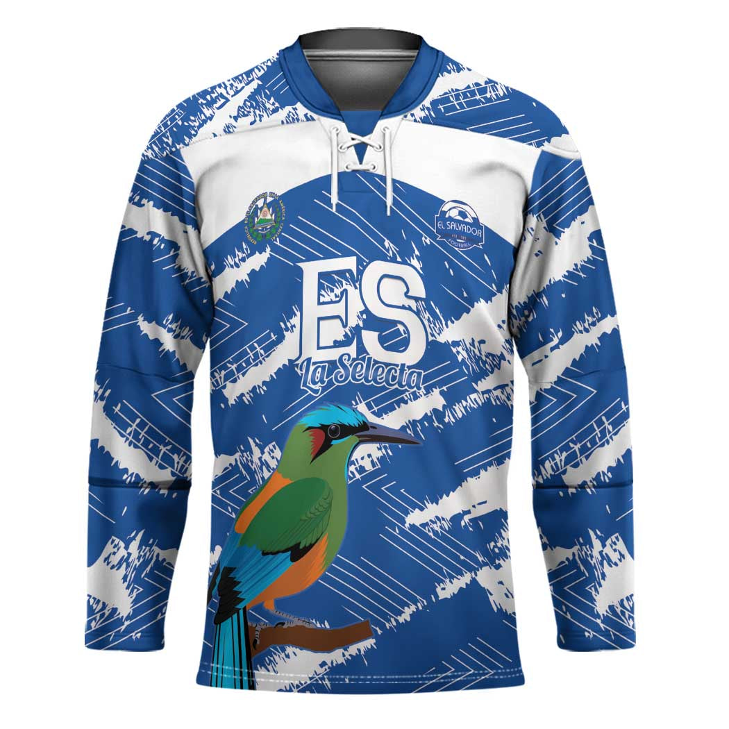 El Salvador Football Custom Hockey Jersey La Selecta Torogoz Grunge Style - Wonder Print Shop