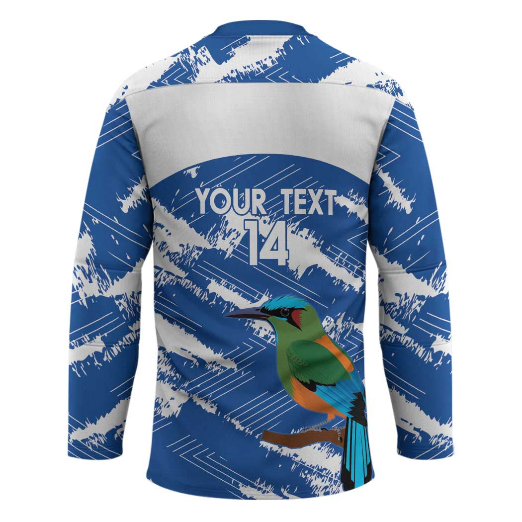 El Salvador Football Custom Hockey Jersey La Selecta Torogoz Grunge Style - Wonder Print Shop