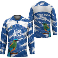 El Salvador Football Custom Hockey Jersey La Selecta Torogoz Grunge Style - Wonder Print Shop