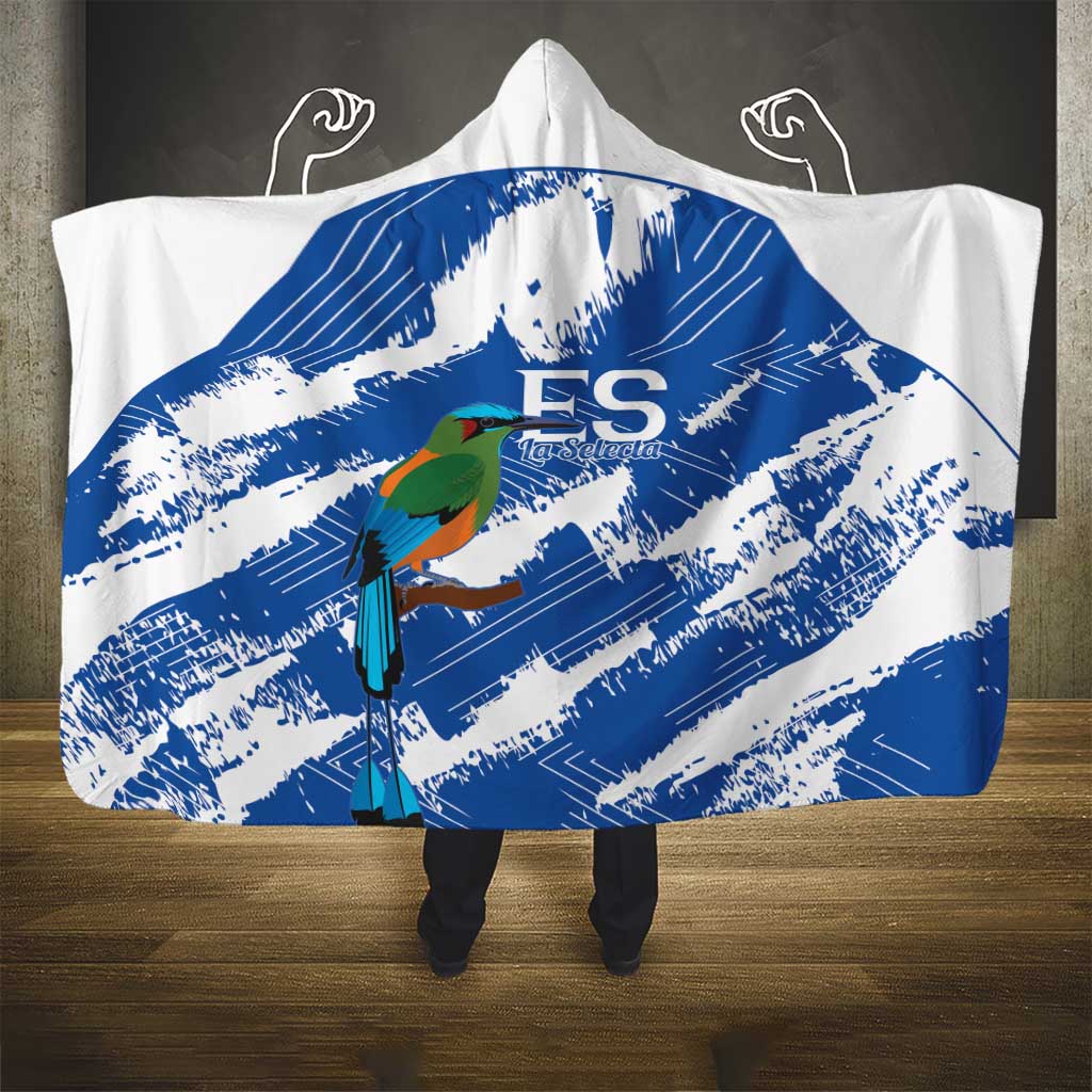 El Salvador Football Hooded Blanket La Selecta Torogoz Grunge Style - Wonder Print Shop