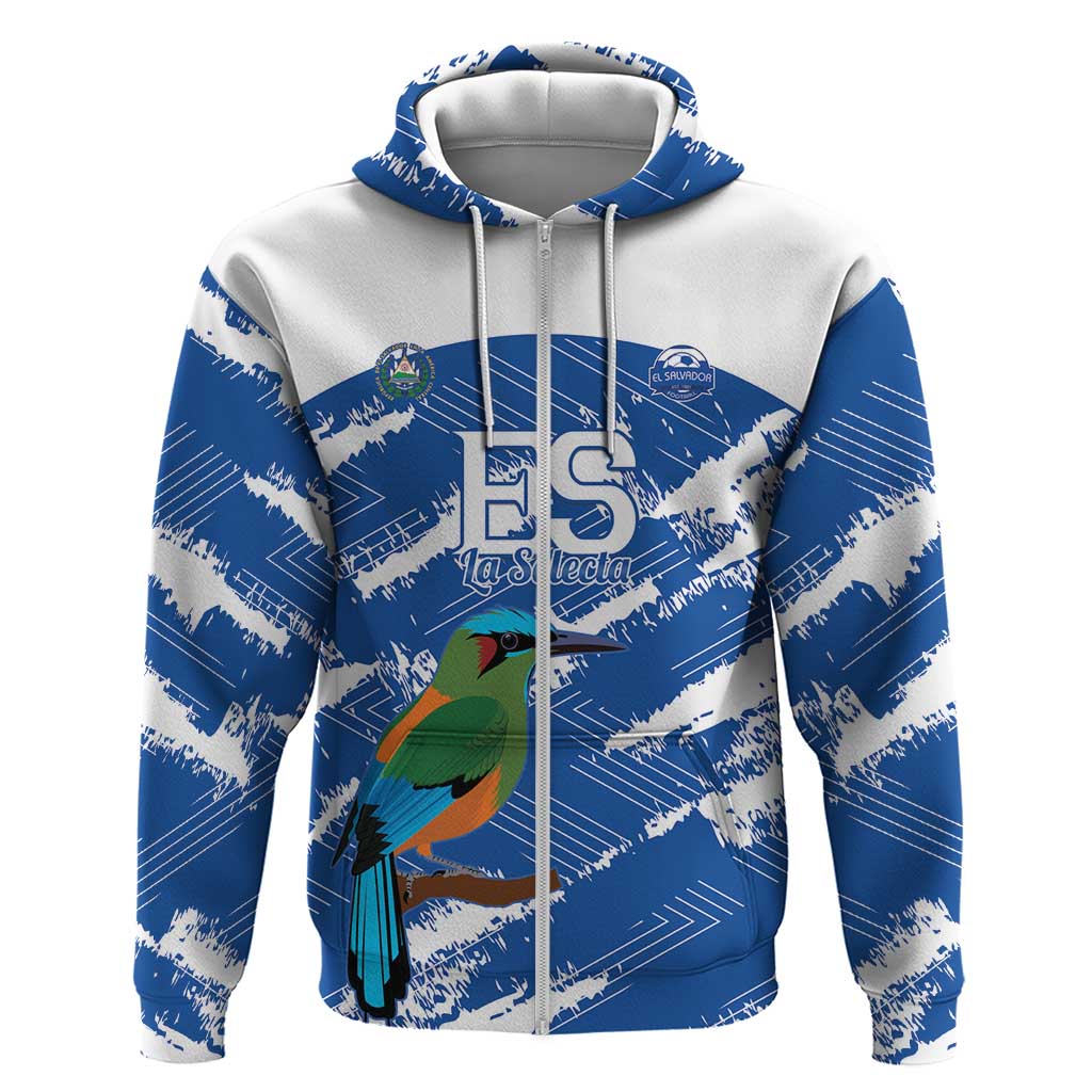 El Salvador Football Custom Hoodie La Selecta Torogoz Grunge Style - Wonder Print Shop