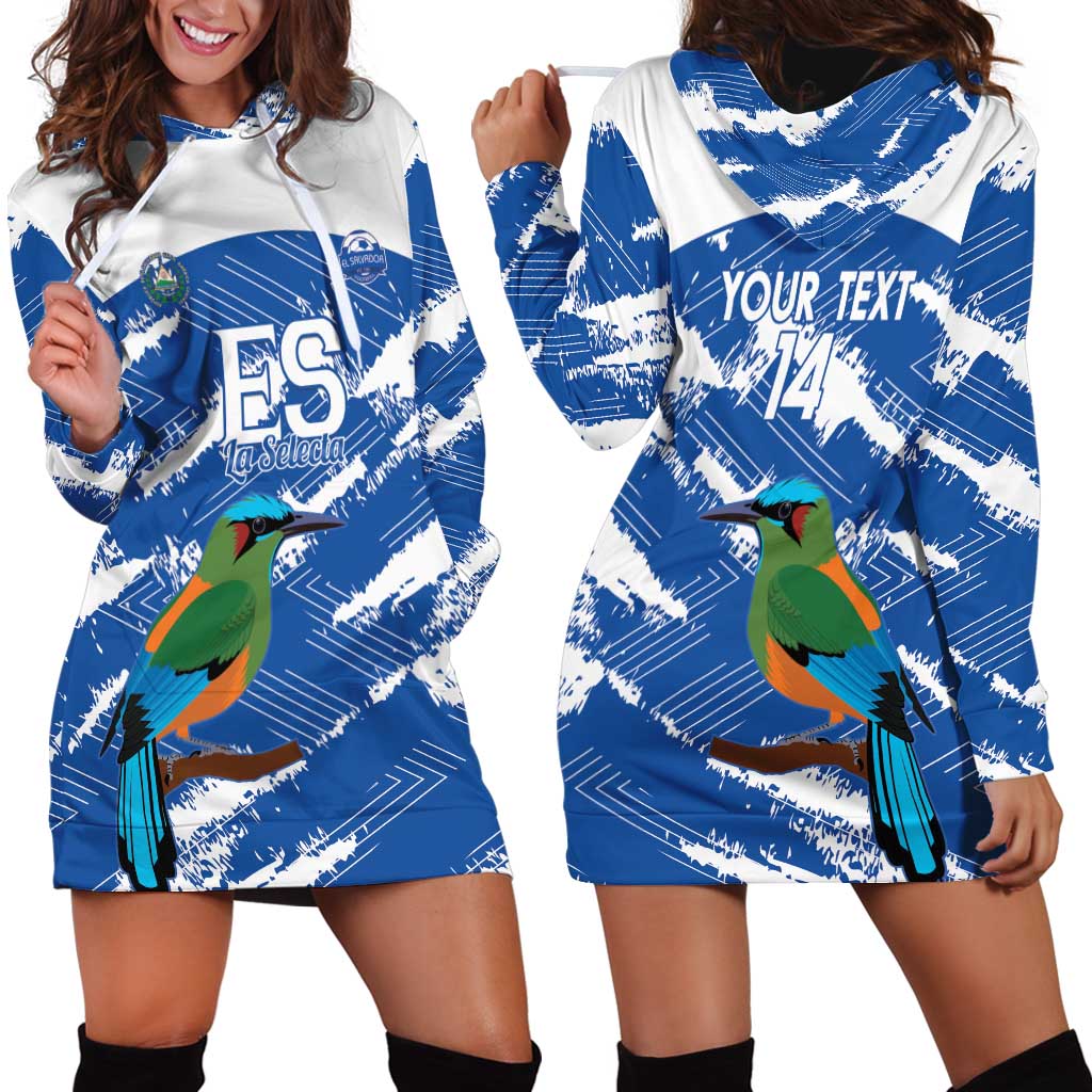 El Salvador Football Custom Hoodie Dress La Selecta Torogoz Grunge Style - Wonder Print Shop