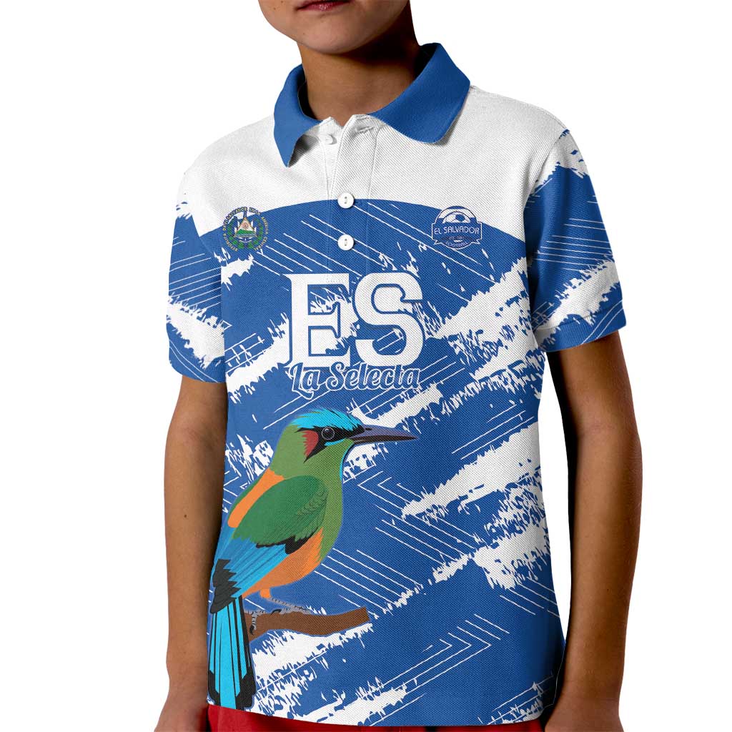 El Salvador Football Custom Kid Polo Shirt La Selecta Torogoz Grunge Style - Wonder Print Shop