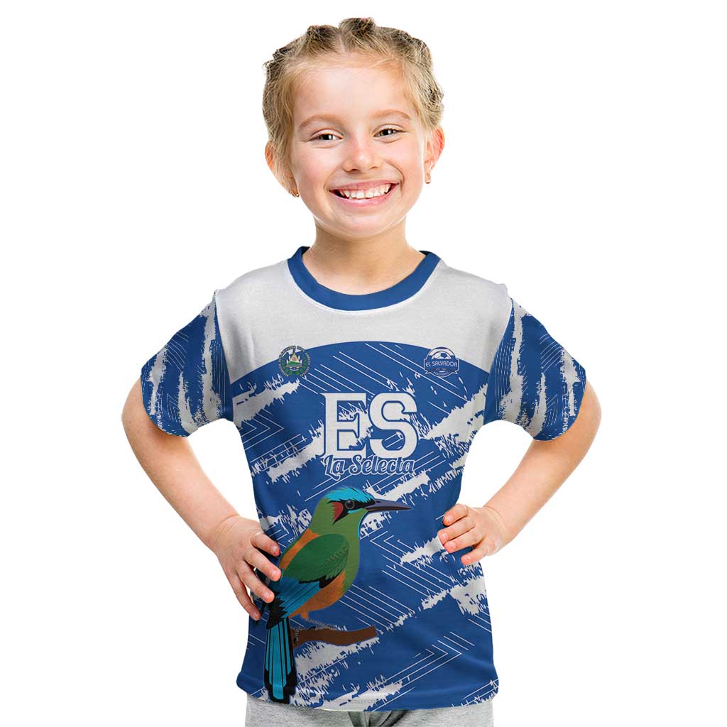El Salvador Football Custom Kid T Shirt La Selecta Torogoz Grunge Style - Wonder Print Shop