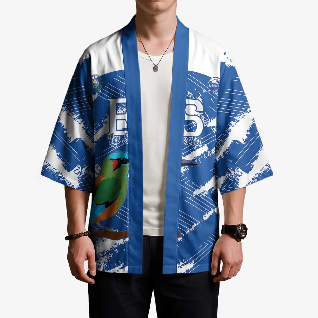 El Salvador Football Custom Kimono La Selecta Torogoz Grunge Style - Wonder Print Shop