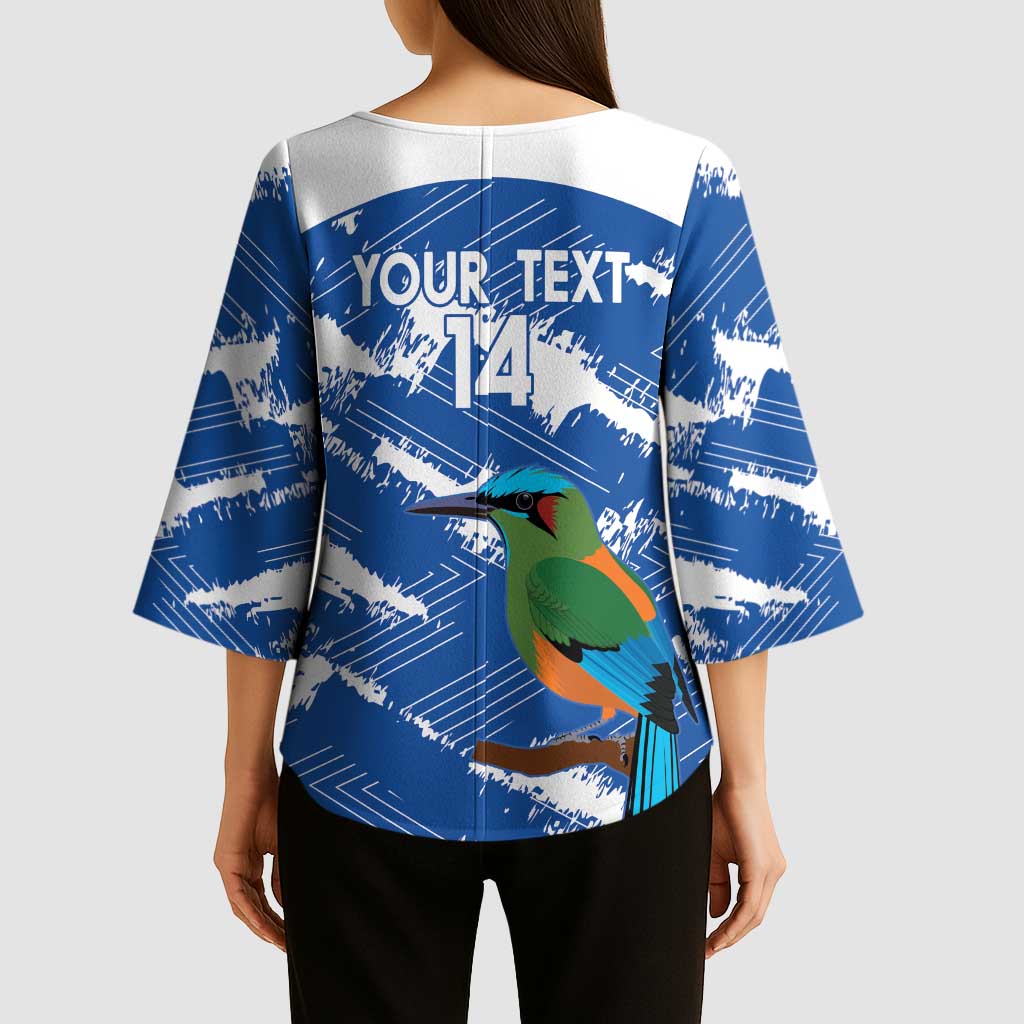 El Salvador Football Custom Kimono Sleeve Blouse La Selecta Torogoz Grunge Style - Wonder Print Shop