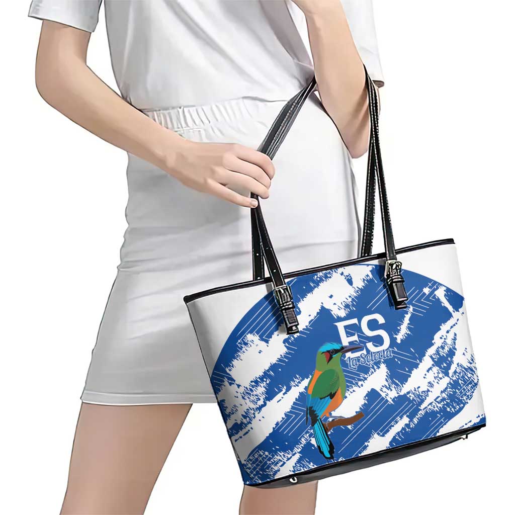 El Salvador Football Leather Tote Bag La Selecta Torogoz Grunge Style - Wonder Print Shop
