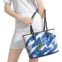 El Salvador Football Leather Tote Bag La Selecta Torogoz Grunge Style - Wonder Print Shop