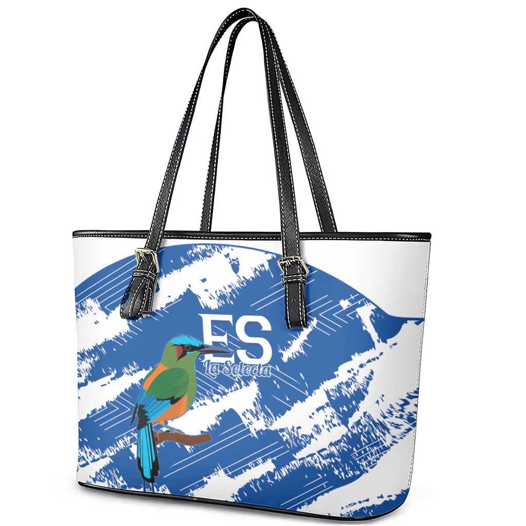 El Salvador Football Leather Tote Bag La Selecta Torogoz Grunge Style - Wonder Print Shop