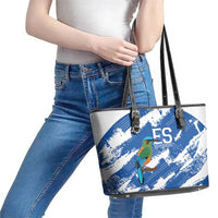 El Salvador Football Leather Tote Bag La Selecta Torogoz Grunge Style - Wonder Print Shop