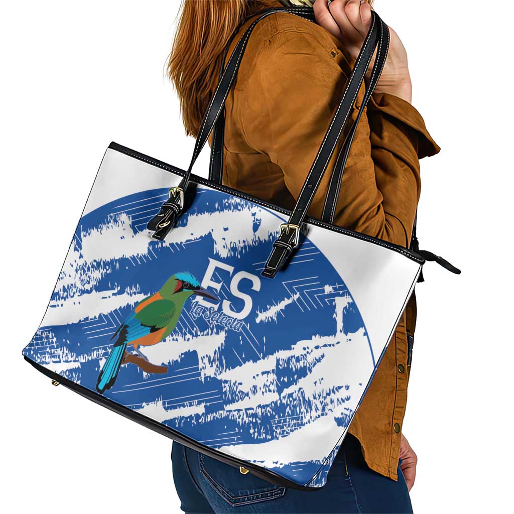 El Salvador Football Leather Tote Bag La Selecta Torogoz Grunge Style - Wonder Print Shop