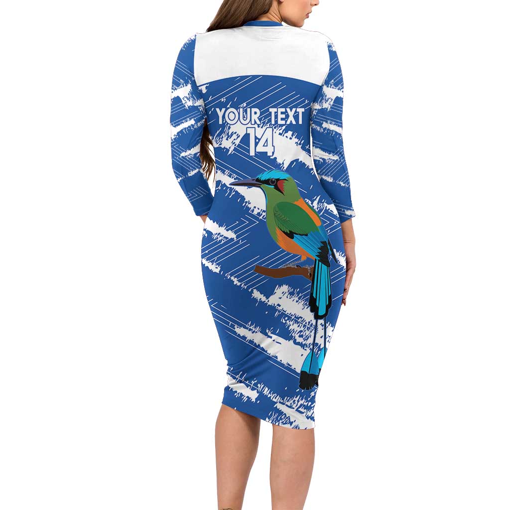 El Salvador Football Custom Long Sleeve Bodycon Dress La Selecta Torogoz Grunge Style - Wonder Print Shop