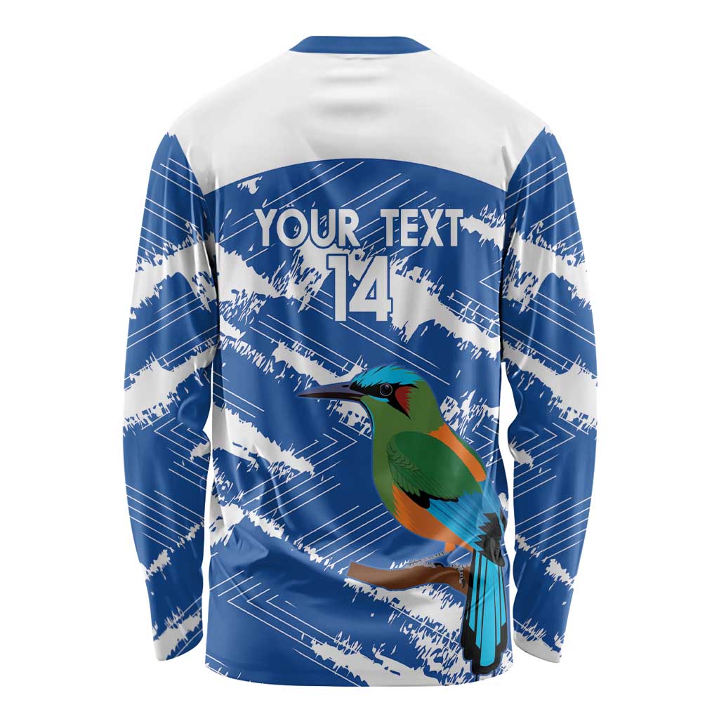 El Salvador Football Custom Long Sleeve Shirt La Selecta Torogoz Grunge Style - Wonder Print Shop