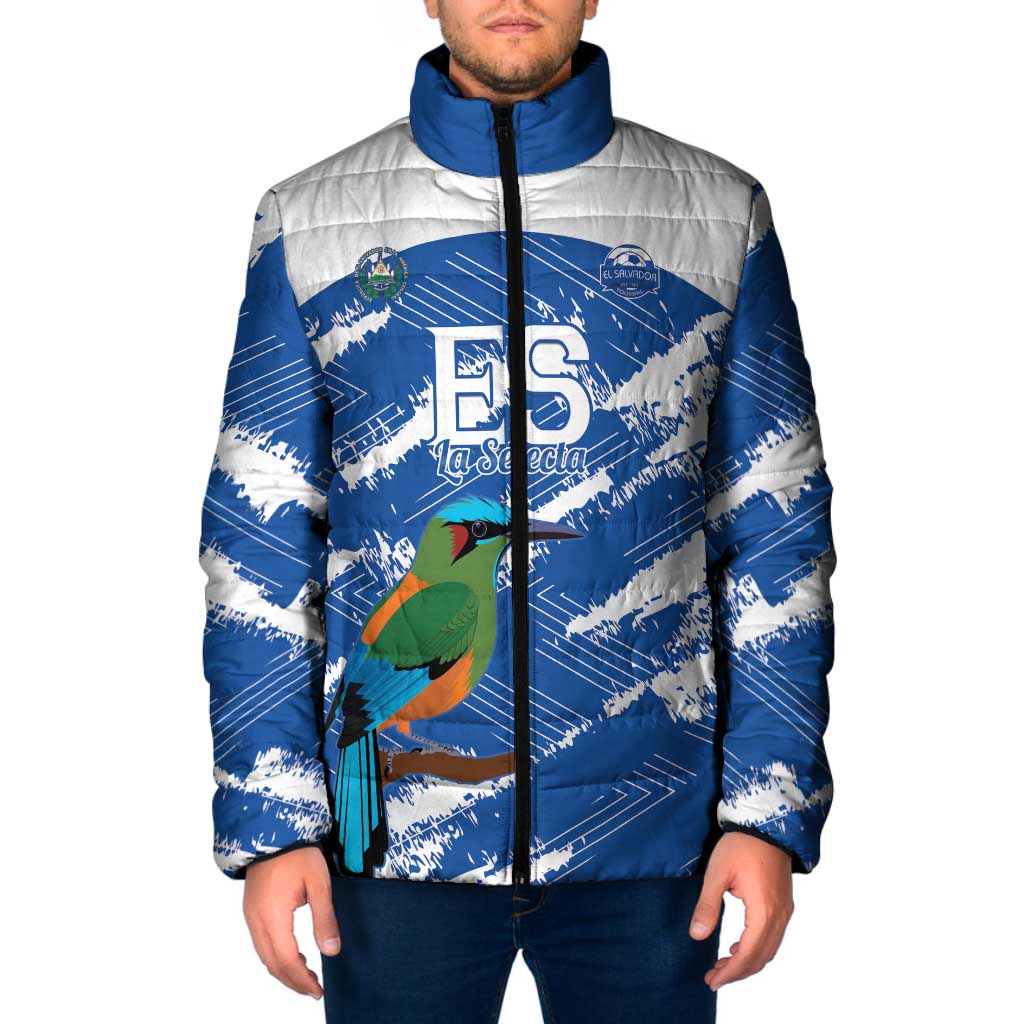 El Salvador Football Custom Padded Jacket La Selecta Torogoz Grunge Style - Wonder Print Shop