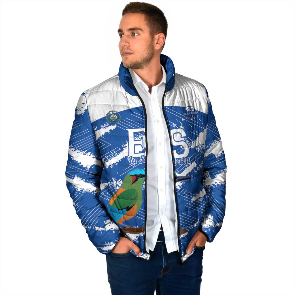 El Salvador Football Custom Padded Jacket La Selecta Torogoz Grunge Style - Wonder Print Shop