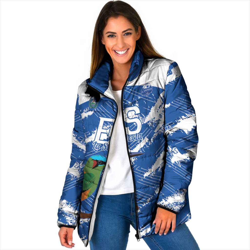 El Salvador Football Custom Padded Jacket La Selecta Torogoz Grunge Style - Wonder Print Shop