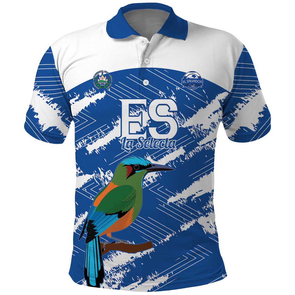 El Salvador Football Custom Polo Shirt La Selecta Torogoz Grunge Style - Wonder Print Shop
