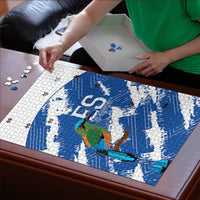 El Salvador Football Puzzle La Selecta Torogoz Grunge Style - Wonder Print Shop