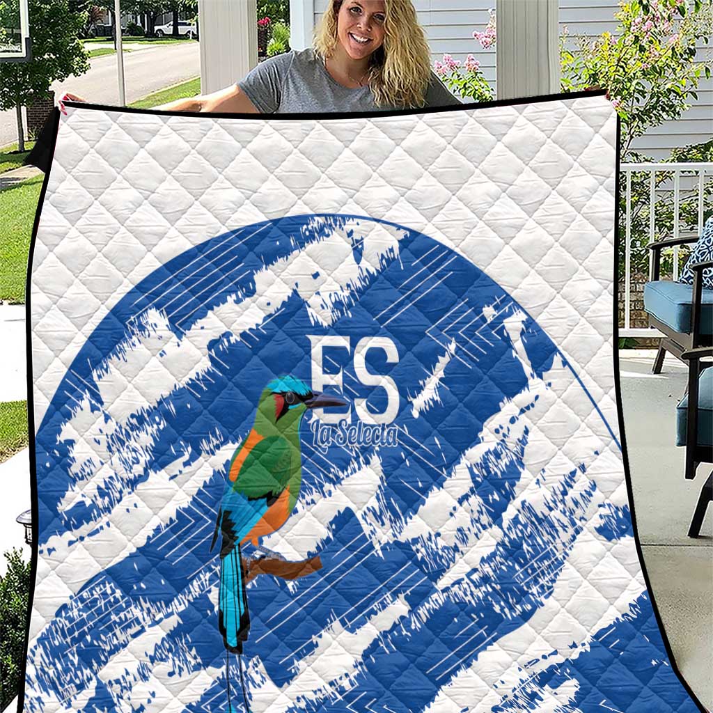 El Salvador Football Quilt La Selecta Torogoz Grunge Style - Wonder Print Shop