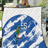 El Salvador Football Quilt La Selecta Torogoz Grunge Style - Wonder Print Shop