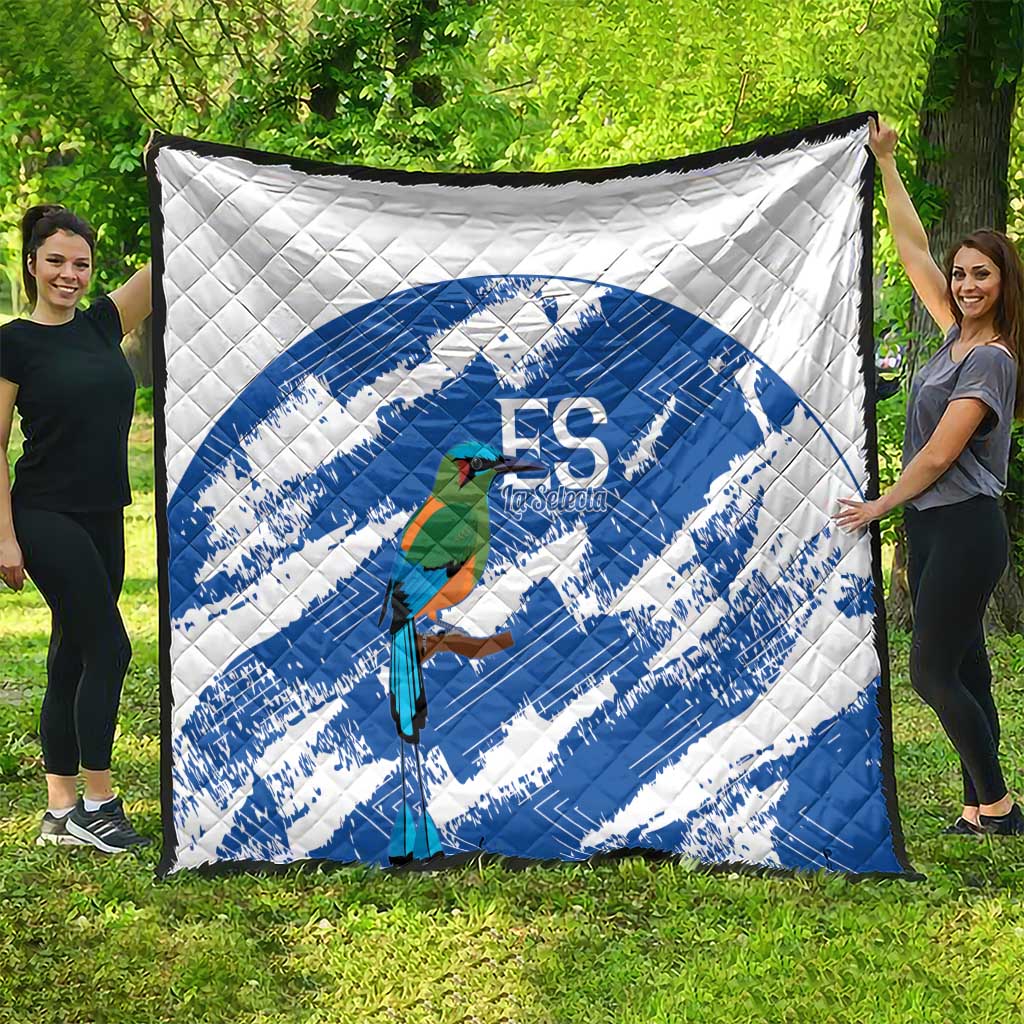 El Salvador Football Quilt La Selecta Torogoz Grunge Style - Wonder Print Shop
