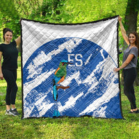 El Salvador Football Quilt La Selecta Torogoz Grunge Style - Wonder Print Shop