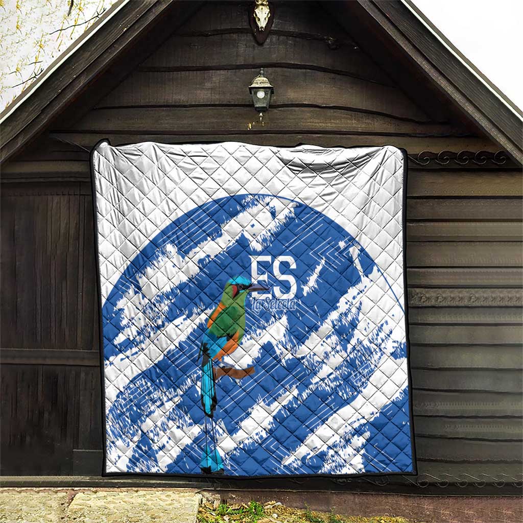 El Salvador Football Quilt La Selecta Torogoz Grunge Style - Wonder Print Shop