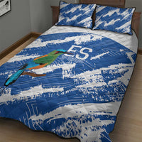 El Salvador Football Quilt Bed Set La Selecta Torogoz Grunge Style - Wonder Print Shop