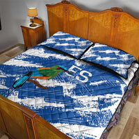El Salvador Football Quilt Bed Set La Selecta Torogoz Grunge Style - Wonder Print Shop