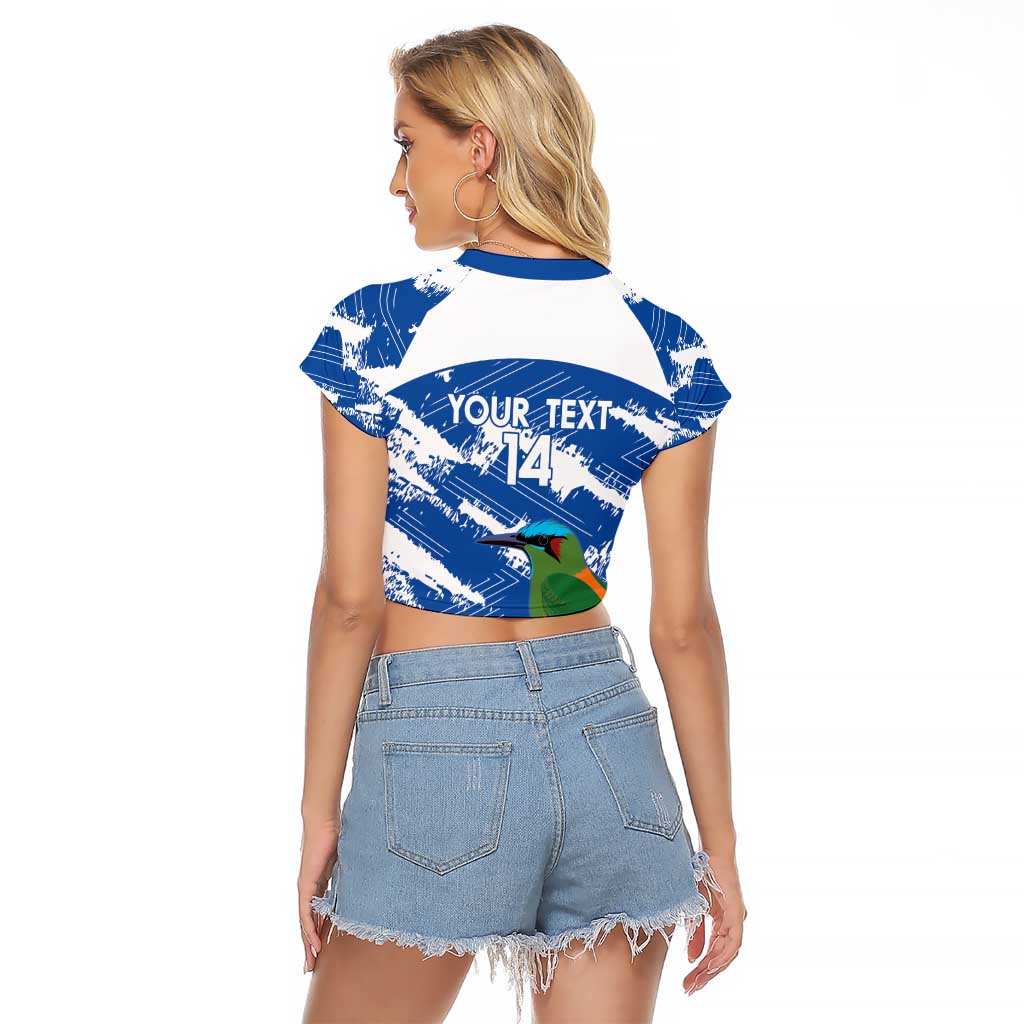 El Salvador Football Custom Raglan Cropped T Shirt La Selecta Torogoz Grunge Style - Wonder Print Shop