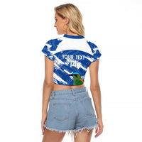 El Salvador Football Custom Raglan Cropped T Shirt La Selecta Torogoz Grunge Style - Wonder Print Shop