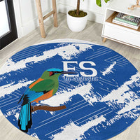 El Salvador Football Round Carpet La Selecta Torogoz Grunge Style - Wonder Print Shop