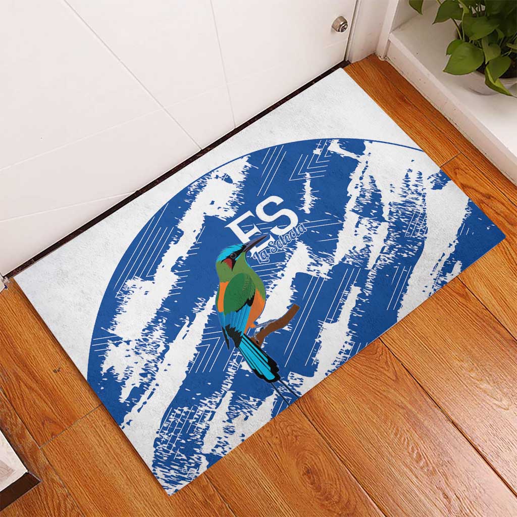 El Salvador Football Rubber Doormat La Selecta Torogoz Grunge Style - Wonder Print Shop