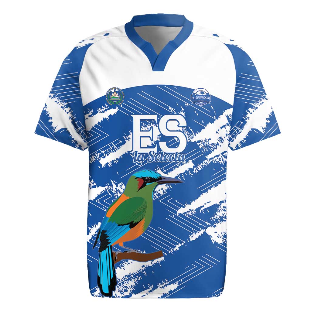 El Salvador Football Custom Rugby Jersey La Selecta Torogoz Grunge Style - Wonder Print Shop