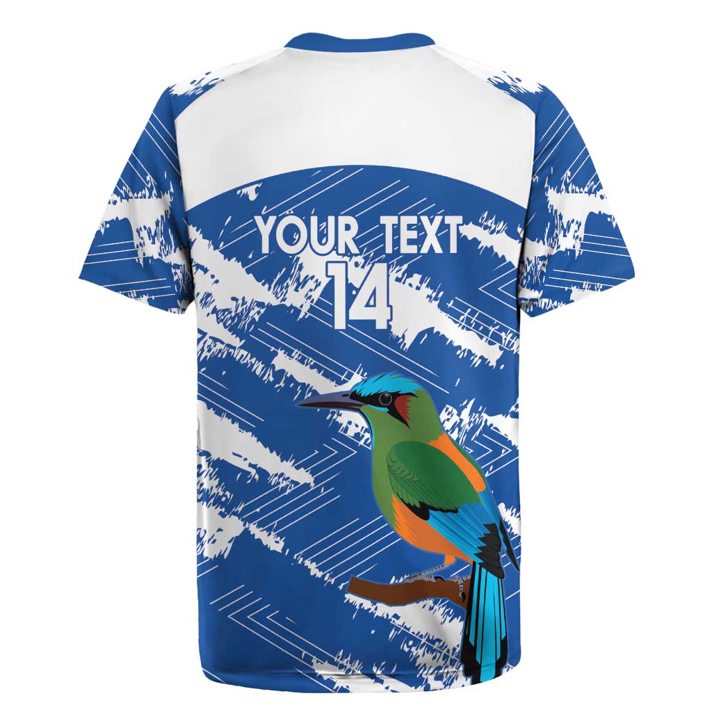 El Salvador Football Custom Rugby Jersey La Selecta Torogoz Grunge Style - Wonder Print Shop