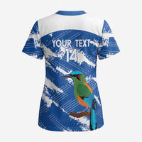 El Salvador Football Custom Scrub Top La Selecta Torogoz Grunge Style - Wonder Print Shop