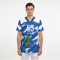 El Salvador Football Custom Scrub Top La Selecta Torogoz Grunge Style - Wonder Print Shop