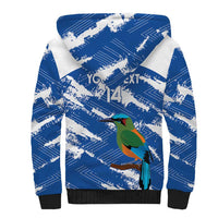 El Salvador Football Custom Sherpa Hoodie La Selecta Torogoz Grunge Style - Wonder Print Shop