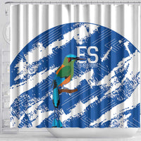 El Salvador Football Shower Curtain La Selecta Torogoz Grunge Style - Wonder Print Shop