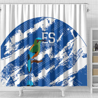 El Salvador Football Shower Curtain La Selecta Torogoz Grunge Style - Wonder Print Shop